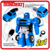 Трансформер 2в1 BONDIBOT Bondibon робот-автомобиль с отвёрткой, джип синий с багажником - ВВ5609