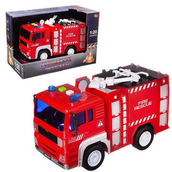 Машинка инерционная ABtoys Пожарная машина со звуковыми и световыми эффектами - C-00452