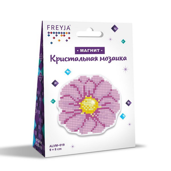 Мозаика кристальная *Цветочек* магнит 8 х 9 см - ALVM-019