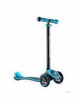 Самокат Y-SCOO RT GLOBBER My free TITANIUM neon blue с блокировкой колес - 4847