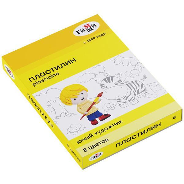 Пластилин Гамма Юный художник 8 цветов, 112г, со стеком - 280043