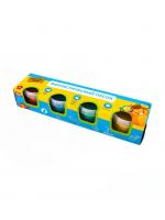 Фантастический песок 1toy, набор 4 цвета с блёстками, 1 формочка - Н0044