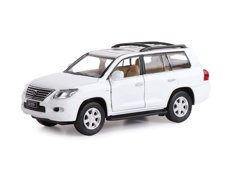 Машина Автопанорама Lexus LX570, белый, масштаб 1:32, свет, звук, инерция - JB1251143