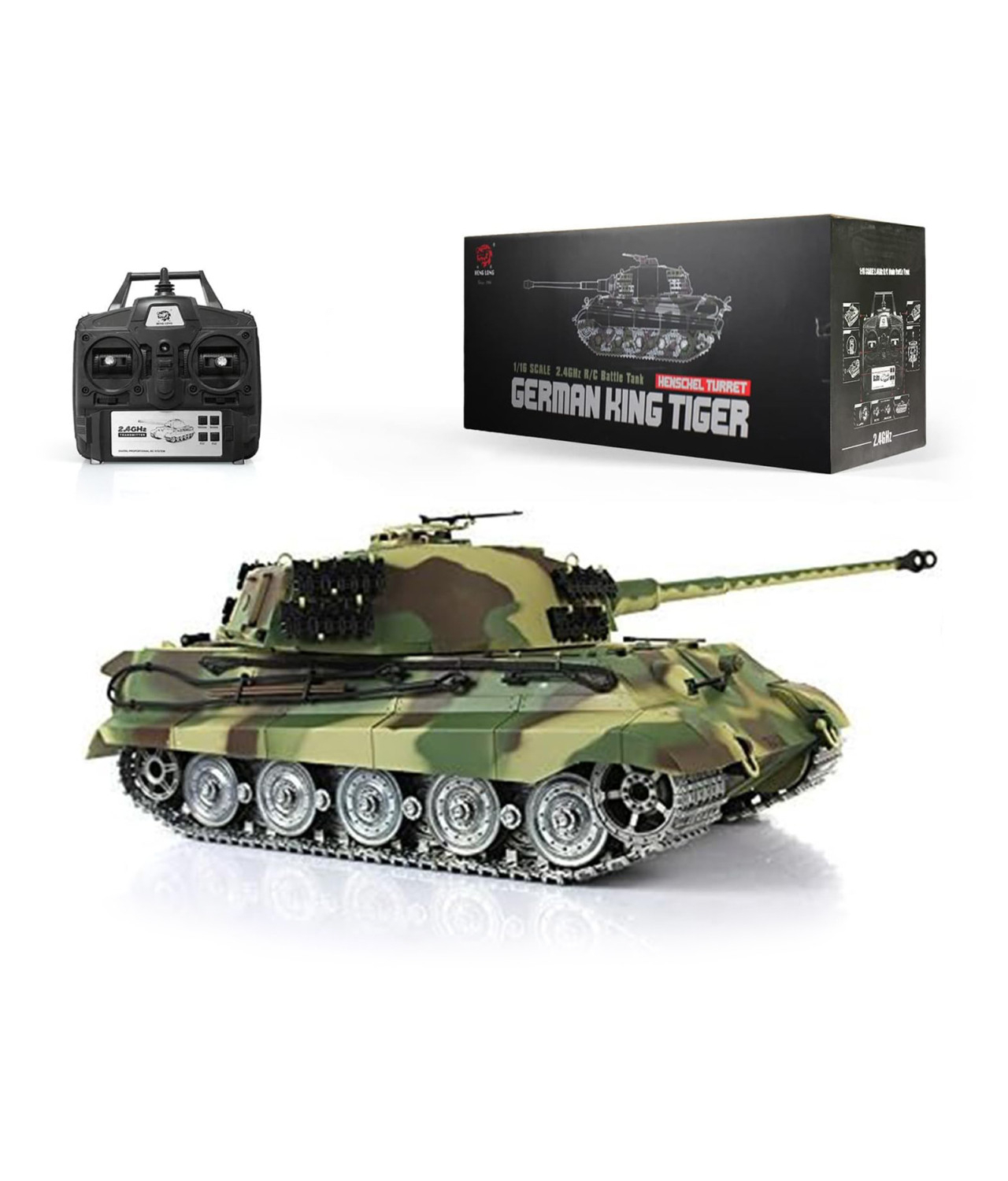 Радиоуправляемый танк Heng Long King Tiger (Германия) Pro V7.0 масштаб 1:16 RTR 2.4G - 3888A-1Pro V7.0