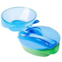 Набор глубоких тарелочек (2шт.) с крышкой и ложкой, Tommee Tippee (голубой) - 44671841-2