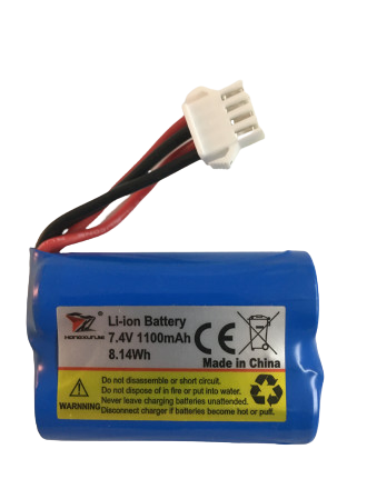 Аккумулятор для катера HJ808 Li-Ion 18500 1100mAh 7.4V разъем YP4 - HJ808-001