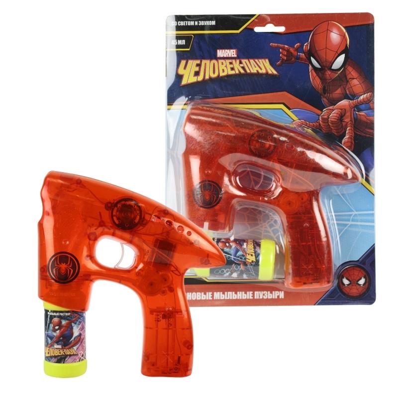 Мыльный пистолет 1TOY из серии Marvel Человек Паук, светится в темноте, звук - Т11520