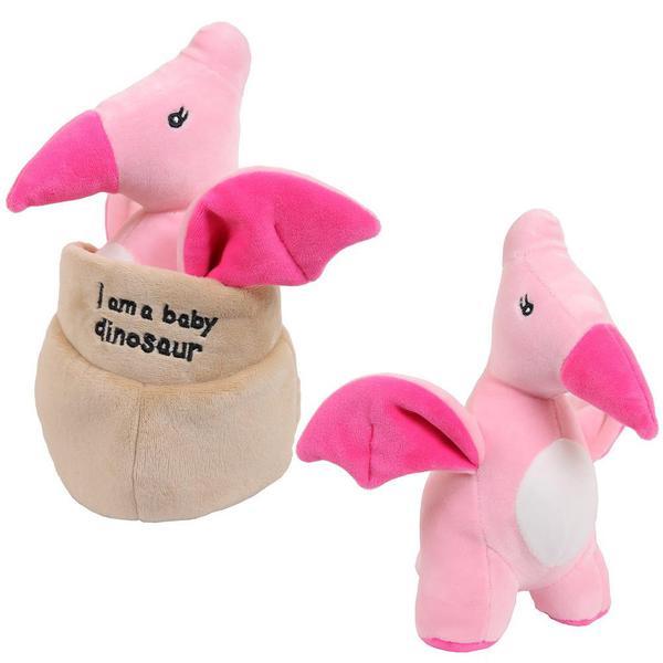 Мягкая игрушка ABtoys Dino Baby Динозаврик розовый в яйце, 19 см - M4982