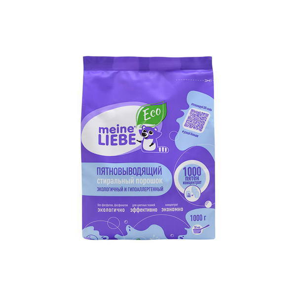 Стиральный порошок MEINE LIEBE ECO *1000 пятен* концетрат, пятновыводящий, 1000 г - ML31209