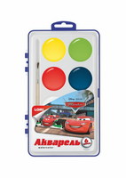 Краски акварельные LORI *Disney. Тачки*, 6 цветов, без кисти - Акд-002