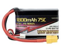 Аккумулятор Li-Po 11.1V 1800mAh 75C soft case battery and  XT60 plug - VTB-1800-75C-3S
