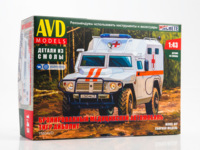 Сборная модель AVD Автомобиль бронированный медицинский, масштаб 1:43 - 1580AVD