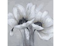 Картина по номерам Molly БЕЛЫЕ ЦВЕТЫ (16 цветов) 30х30 - KH0945
