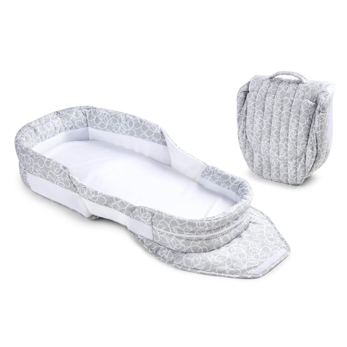 Складная кроватка Baby Delight BL серая с кружками - BD3600