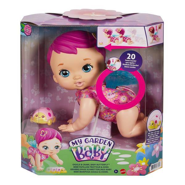 Пупс Mattel My Garden Baby Малышка-бабочка Детские забавы, интерактивная, розовая - GYP31