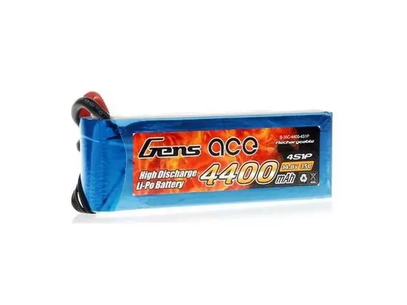 Аккумулятор Gens Ace Li-pol 14.8V 4400 mAh, 35C, 4s1p, Deans T-Plug - B-35C-4400-4S1P