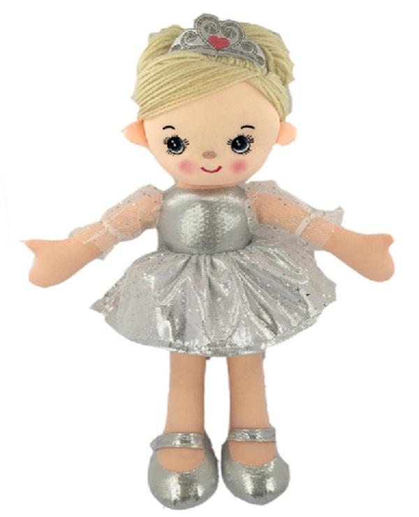 Мягкая кукла ABtoys балерина, цвет серебристый, 30 см - M6002