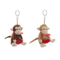 Мягкая игрушка брелок Snowmen обезьянка с сердечком, 10 см, 6 видов - Е96001