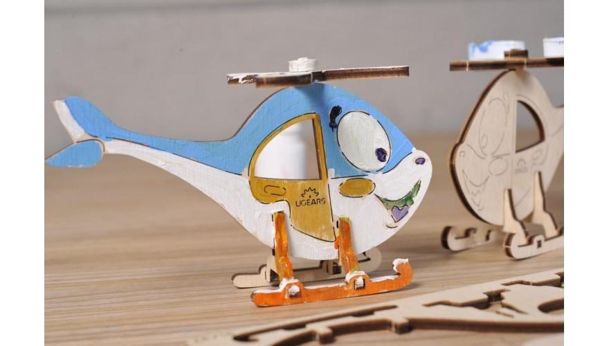 3D-пазл Ugears 4kids Вертолёт - 10001