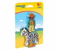 Конструктор Playmobil 1.2.3.: Следопыт с зеброй - 9256pm