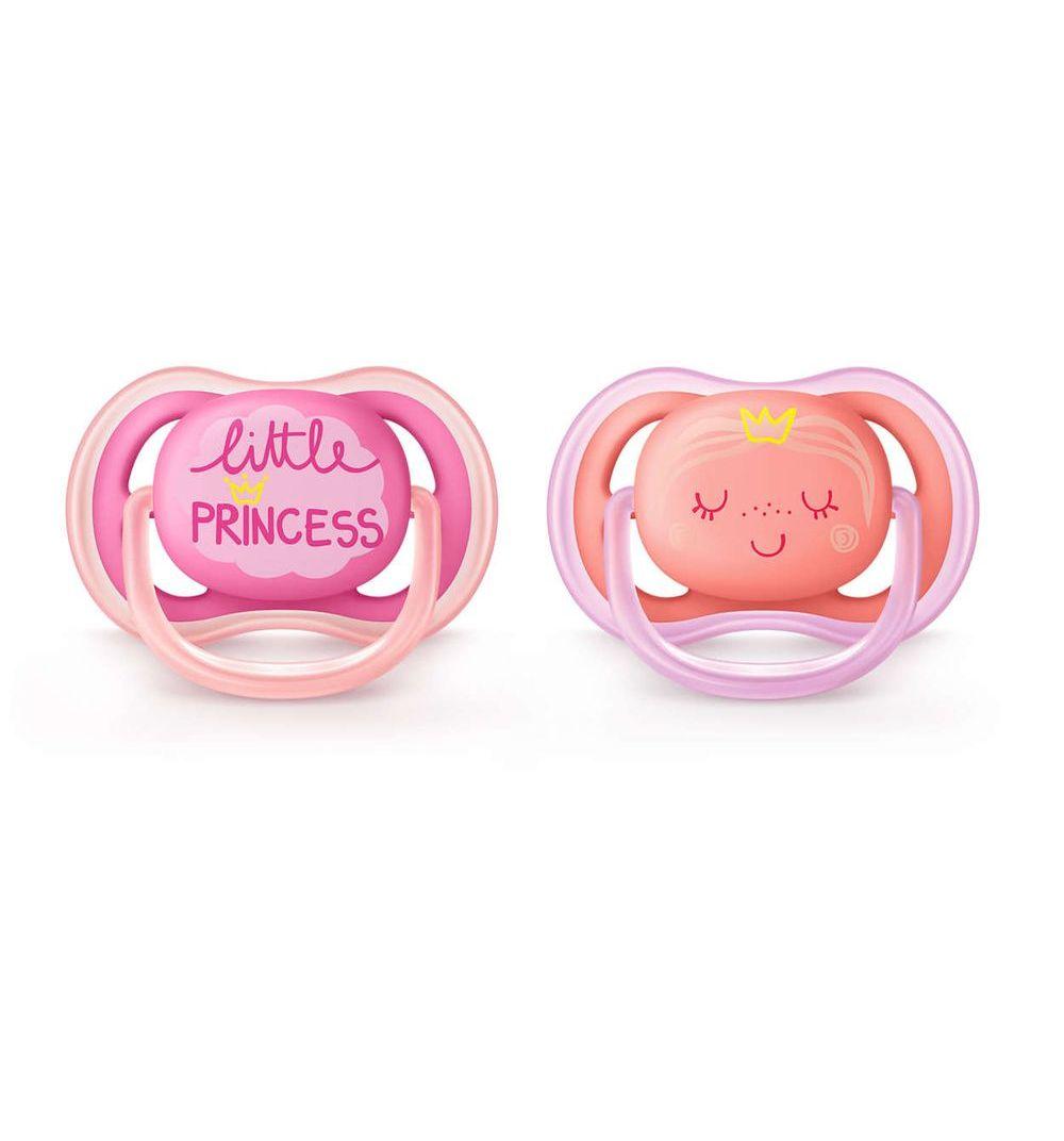 Пустышки Philips Avent 6-18 мес, 2 шт, Ultra Air, для девочки - SCF343|22