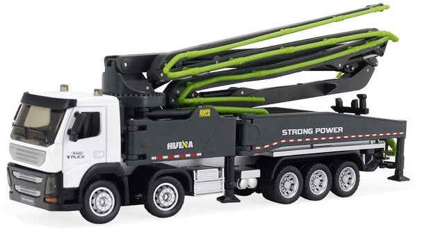 Металлический грузовик бетононасос HuiNa Toys масштаб 1:50 - HN1709-GREEN
