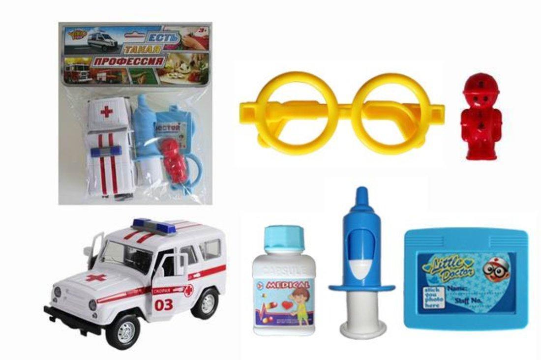 Игровой набор Yako Toys Доктор с машинкой, 6 предметов - M0081-2