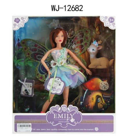 Кукла ABtoys Emily Сиреневая серия Фея с олененком и аксессуарами, 30см - WJ-12682