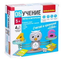 Настольная обучающая игра Bondibon «Считай и проверяй», сова - ВВ5193