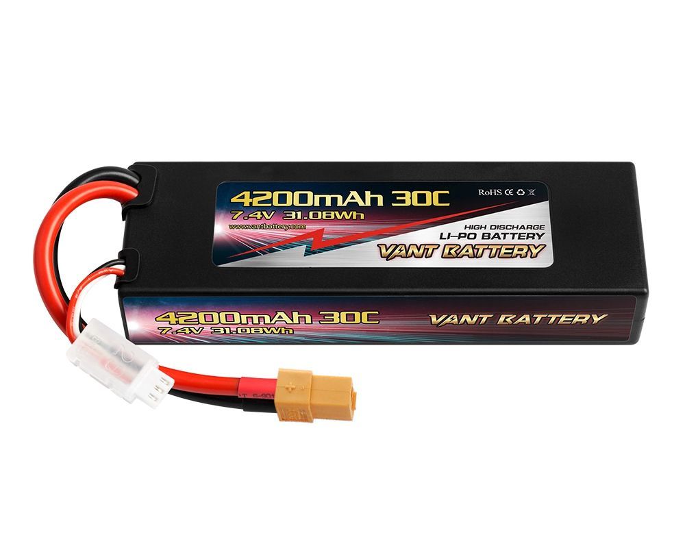 Аккумулятор Li-Po 7.4V 4200mAh 30C wire lead hardcase battery and XT60 plug - VTB-4200-30C-2S