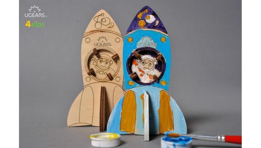 3D-пазл Ugears 4kids Ракета - 10010