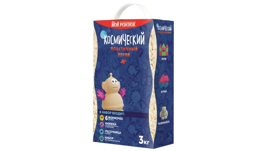 Космический песок *Песочница+Формочки*, желтый, 3 кг - КП02Ж30Н