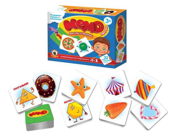 Настольная игра Русский Стиль Игра Мемо Парочки Фигуры и формы - 03464