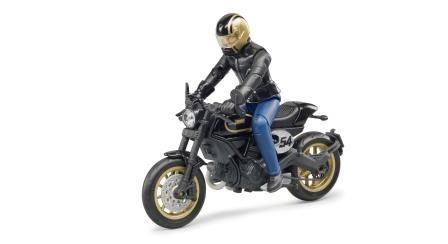 Мотоцикл Bruder Scrambler Ducati Cafe Racer с мотоциклистом - 63-050