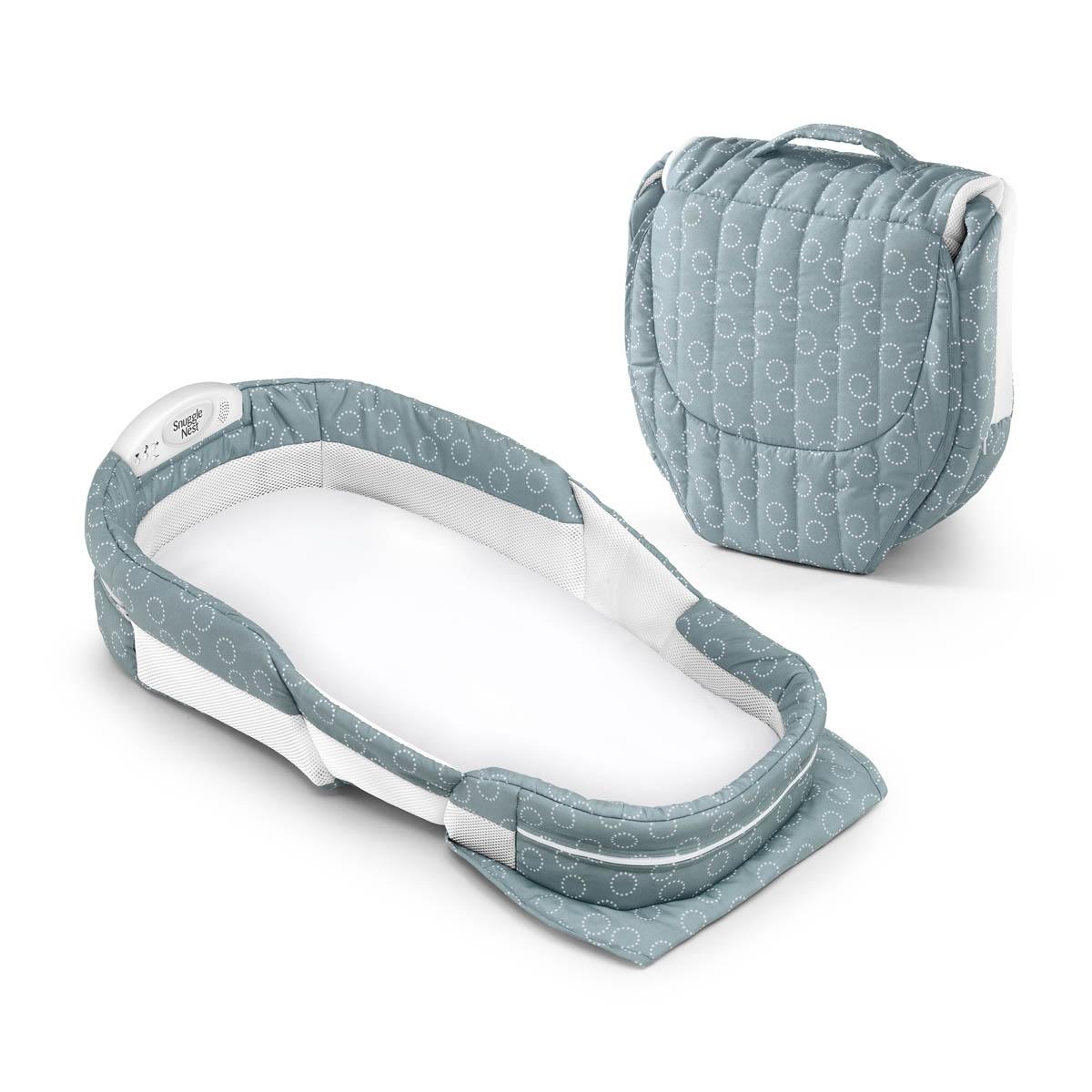 Складная кроватка Baby Delight ХL серо-зеленый с кружками - BD3001
