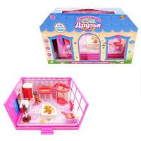Модульная комната ABtoys, с мебелью и фигурками животных, Счастливые друзья 11 предметов -  PT-00910