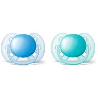 Пустышки силиконовые Philips AVENT Ultra soft для мальчиков с 0 до 6 м, 2 шт - SCF212|20
