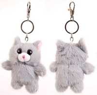 Мягкая игрушка-брелок Junfa Toys Флэтси Мини Котик с подвесом, 9,5 см - M5078