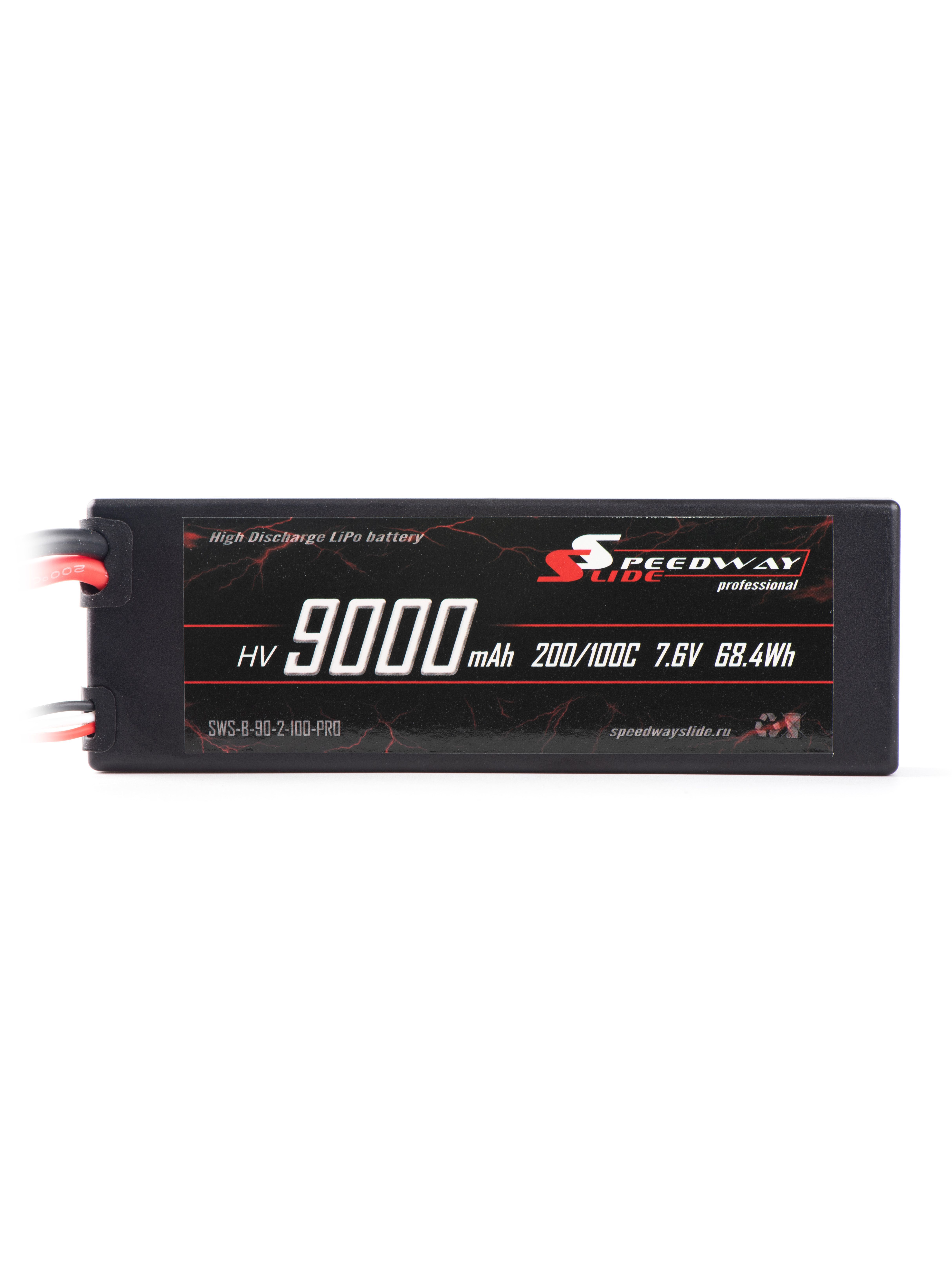 Аккумулятор Speedway Slide 138x47x25mm Li-Po 9000mAh 2S HV 7.6V 100C HARD case XT60 - SWS-B-90-2-100-HV