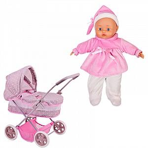 Игровой набор Bambolina Boutique - Классическая коляска с куклой - 9613WB-M4