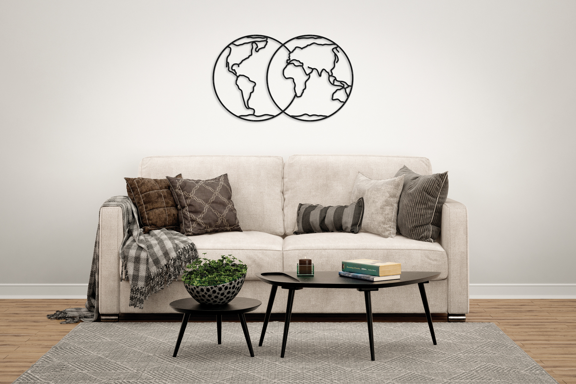 Пазл деревянный интерьерный EWA Design Полушария Земли - edes-earth