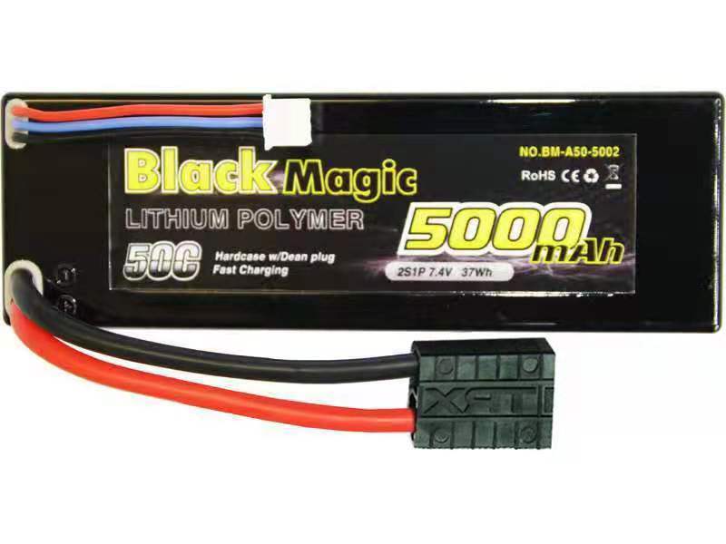 Аккумулятор Black Magic Li-Po 7.4V 5000mah 50C 2S1P (hardcase w|Traxxas Plug) - BM-A50-5002