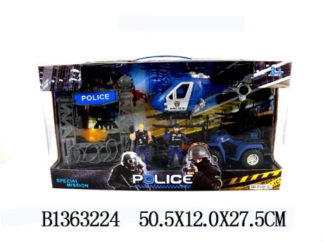 Игровой набор Shenzhen Toys Полиция с машинкой, вертолет и солдатиками - JB201361