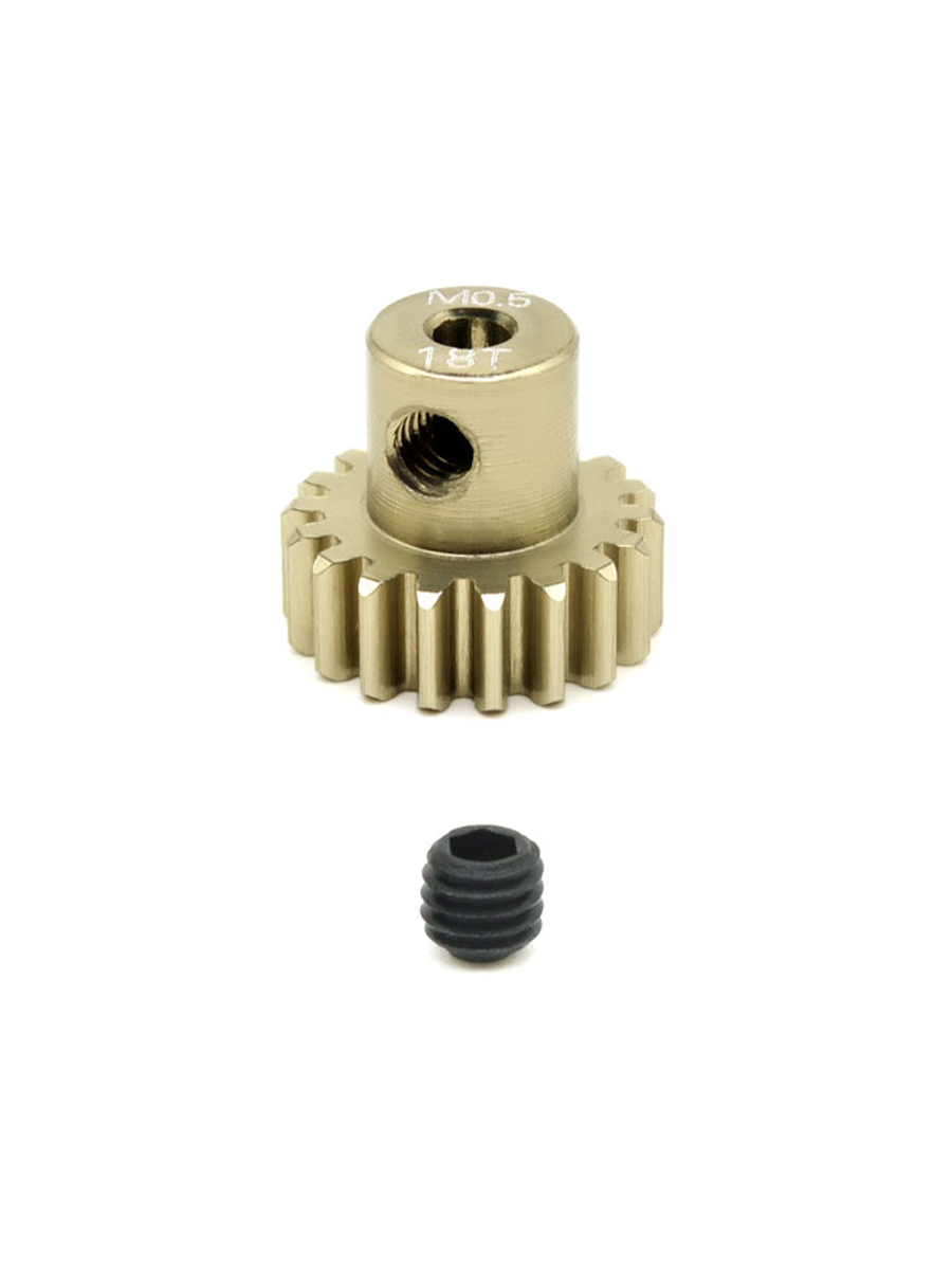 Шестерня алюминиевая Pinion gear 18T M0.5 для вала 2mm - SWS-M05-2-18T