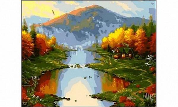 Алмазная мозаика *Осеннее озеро*, 30х40 см - ST-409