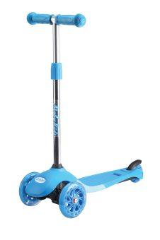 Самокат Moby kids Junior Light 2.0, 120 мм PU, управление наклоном, свет, регулируемая ручка стойка, синий - 641135