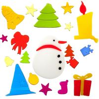 Декоративное украшение, гелевая аппликация, 30x30 см Snowmen - Е92229