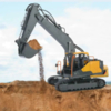 Радиоуправляемый экскаватор Double Eagle Volvo EC160E, ковш, масштаб 1:16 2.4G - E568-003S