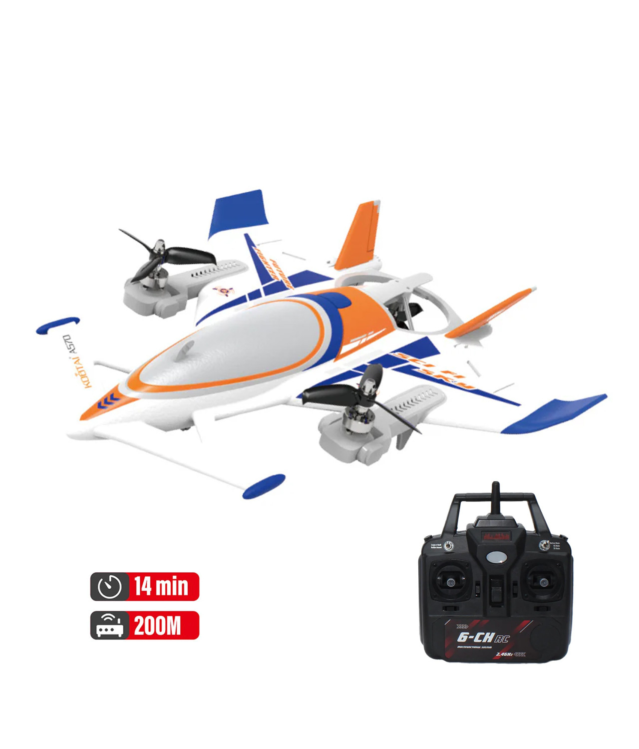 Радиоуправляемый самолет XK Innovation RTF 2.4G - QIDI-570-BLUE