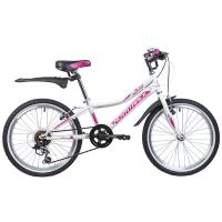 Велосипед NOVATRACK 20*, ALICE, белый, сталь, 6-скоростей, TY21|TS38|SG-6SI, V-brake - 20SH6V.ALICE.WT9